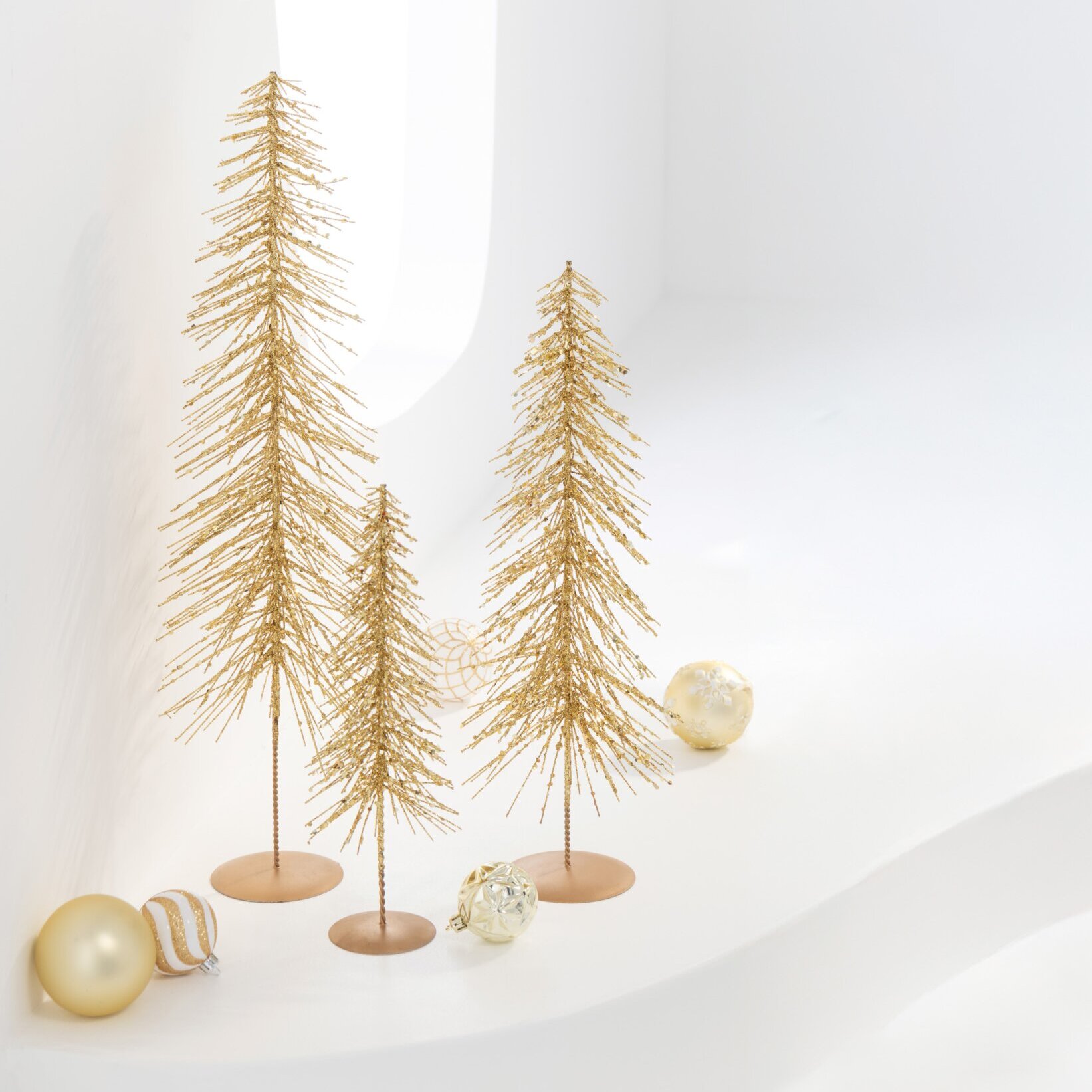 J-Line décoration Sapin De Noël Paillettes - plastique - or - medium