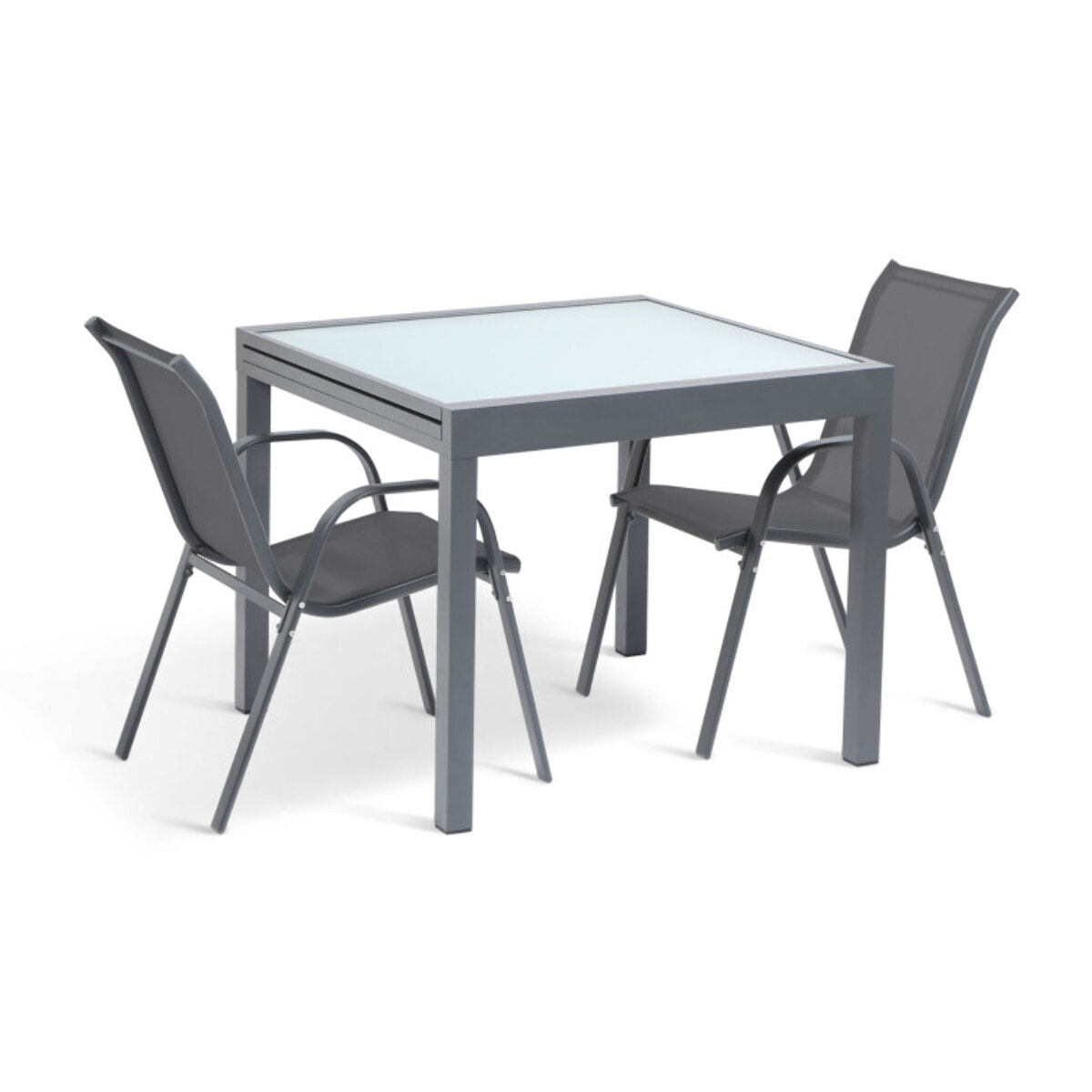 Table de jardin extensible en verre trempé 90-180cm
