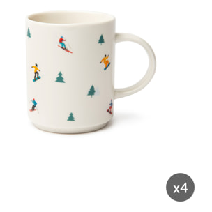 Set 4 Mug Excelsa - Cortina, New Bone China Bianca