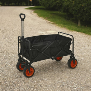 Well Home Carro de Playa Plegable de Acero y Poliéster, Resistente y Espacioso 87x54x59cm