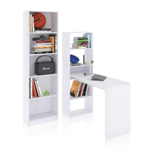 Pack escritorio y estantería Cosmic Plus Blanco Artik (Blanco Mate)