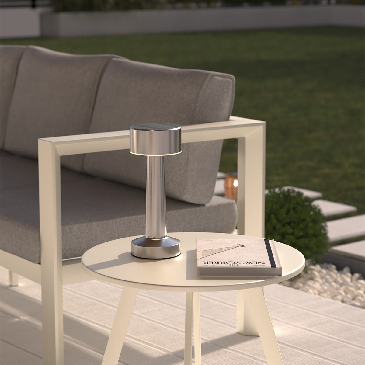 Lampe USB d extérieur led "Halto" argent H21,5cm