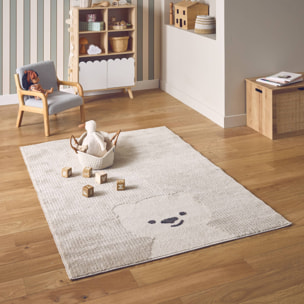 Tapis intérieur enfant beige crème petit ourson ELLIOT