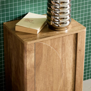 Lot de 2 tables de chevet décor bois de manguier 1 porte réversible Pondi