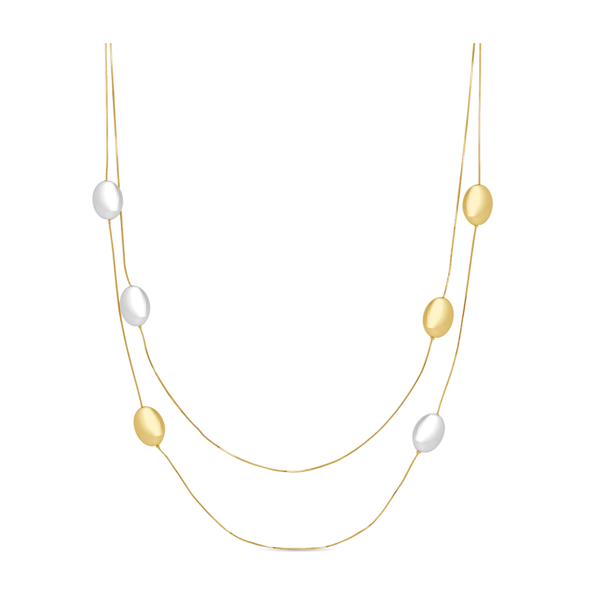 Collar Walcu acabado plata y oro amarillo 18k
