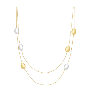 Collar Walcu acabado plata y oro amarillo 18k