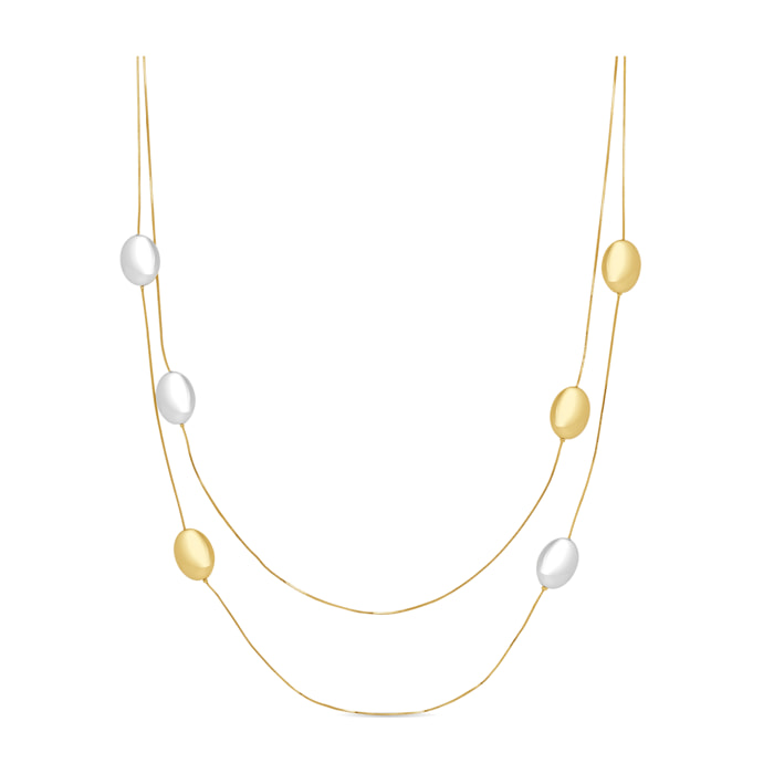 Collar Walcu acabado plata y oro amarillo 18k