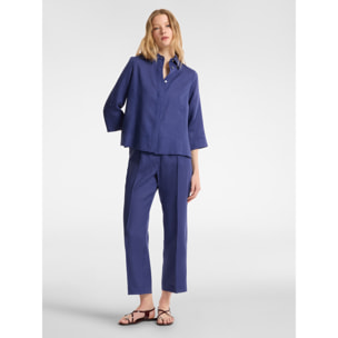 Elena Mirò - Pantaloni in lino - Blu