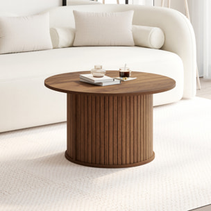Table basse ronde Albane effet noyer Ø70cm
