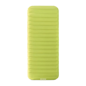 Intex 64097NP - Materasso Gonfiabile Camping Singolo in TPU, Verde, con Pompa Elettrica Portatile, 76x191x17 cm