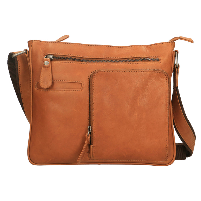 Borsa a tracolla  da uomo In Vera pelle Made in Italy 28x24x4 cm