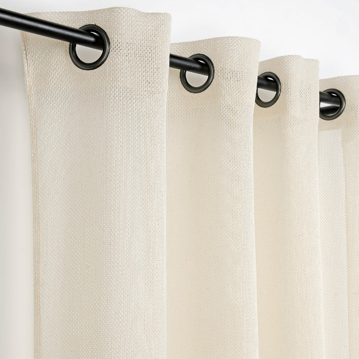 Voilage à Oeillets  - Effet Tissé - Beige