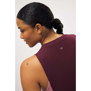 Maglietta sportiva senza maniche bordeaux