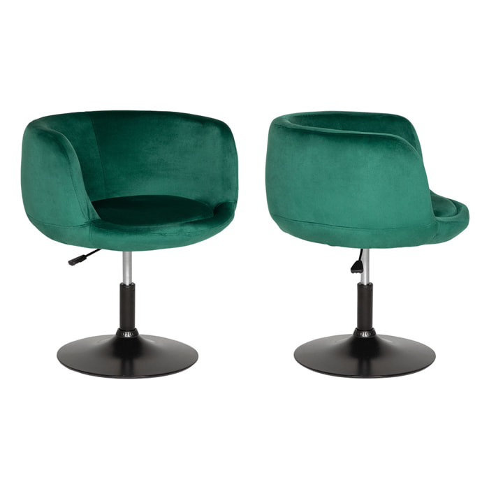 Tabouret de bar en velours vert NOLAN