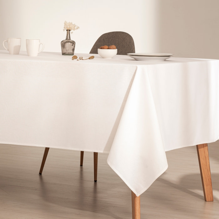 Mantel antimanchas 100% algodón Kahu Blanco