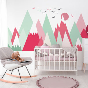 Stickers muraux enfants - Décoration chambre bébé - Autocollant Sticker mural géant enfant montagnes scandinaves SOFINKA