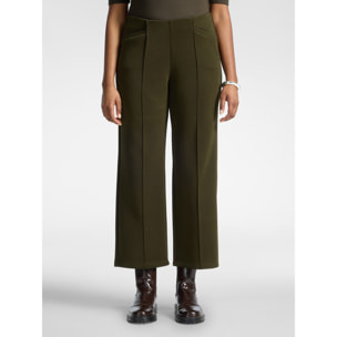Elena Mirò - Pantaloni cropped in scuba - Verde militare