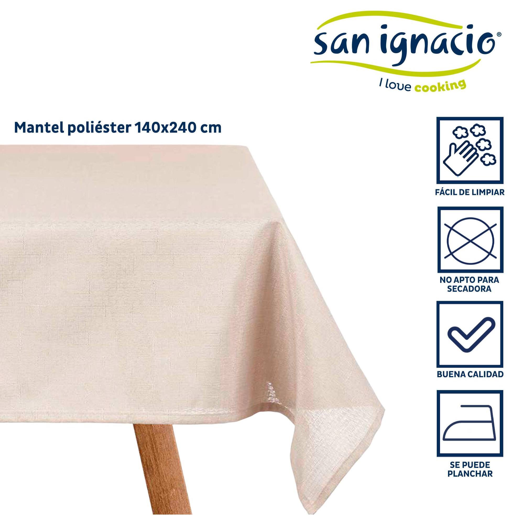 Mantel poliester 140x240cm crudo colección kinvara