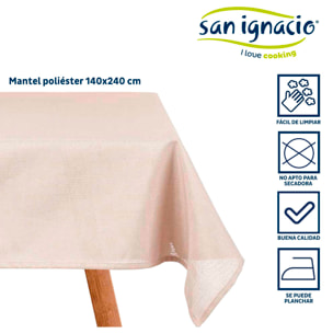 Mantel poliester 140x240cm crudo colección kinvara