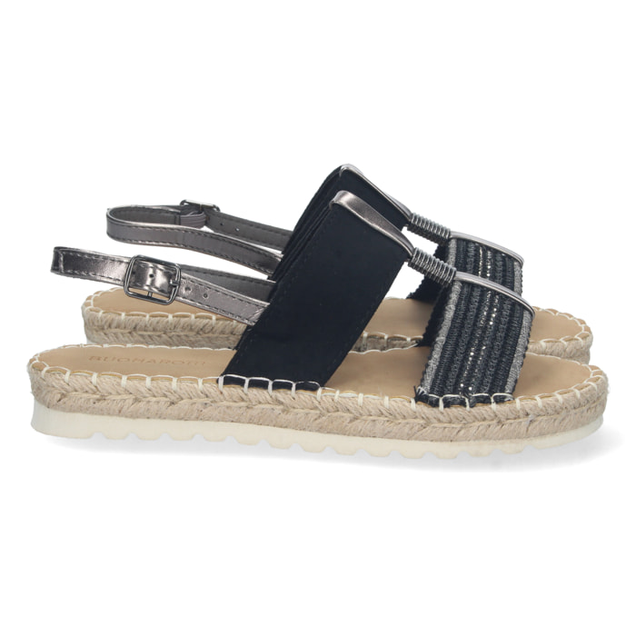 Sandalia Plana con Yute y Hebilla