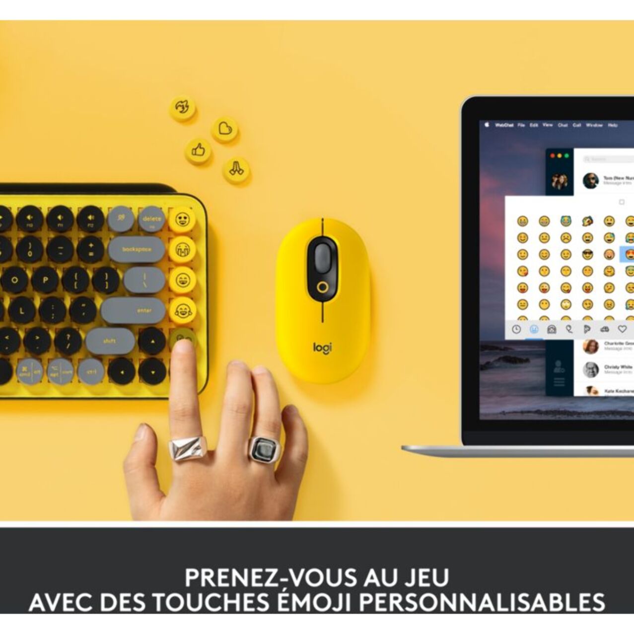 Clavier sans fil LOGITECH POP Keys Multidispositif-Blast jaune