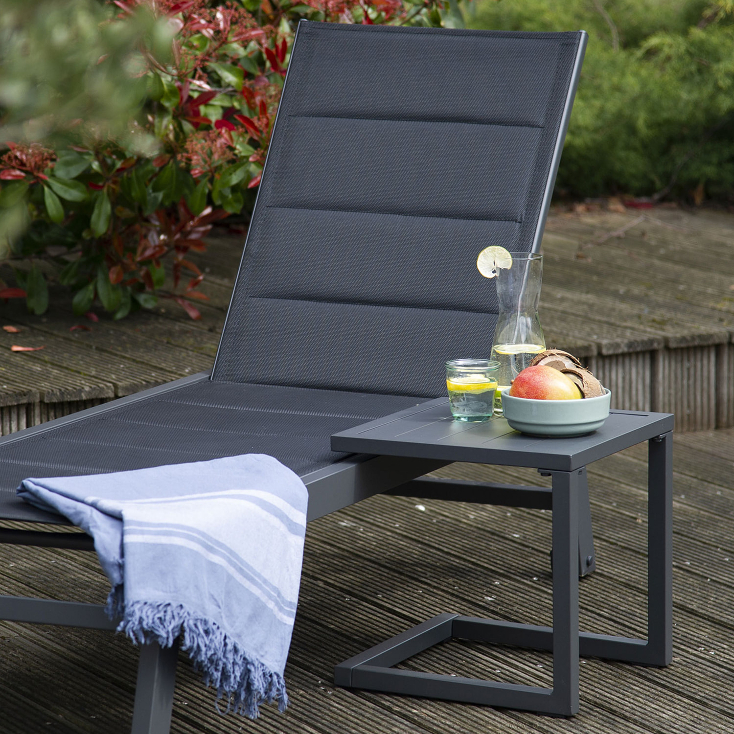 Table d'appoint BARBADOS en aluminium gris anthracite