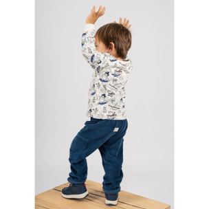 Pantaloni Blu Baby In Velluto A Coste