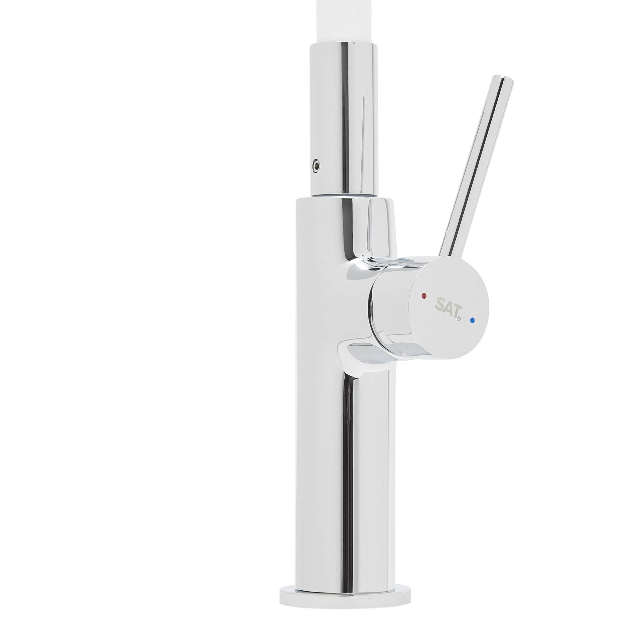 Mitigeur pour évier de cuisine, bec flexible en silicone, aérateur Neoperl®, cartouche en céramique, blanc/chrome (SATBSD290B)