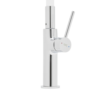 Mitigeur pour évier de cuisine, bec flexible en silicone, aérateur Neoperl®, cartouche en céramique, blanc/chrome (SATBSD290B)