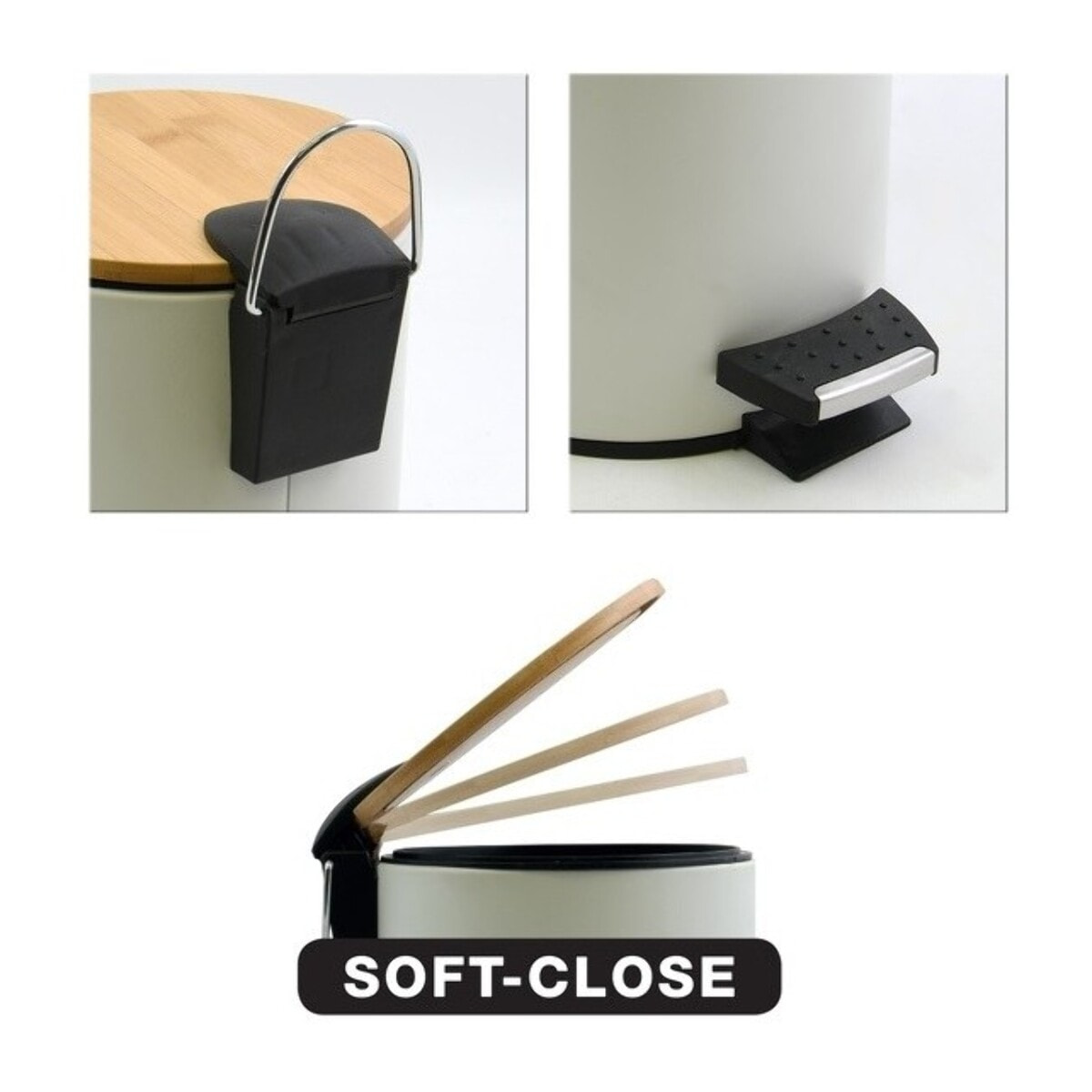 Set Poubelle à  pédale 5L & Brosse Wc ADONIS Blanc Spirella