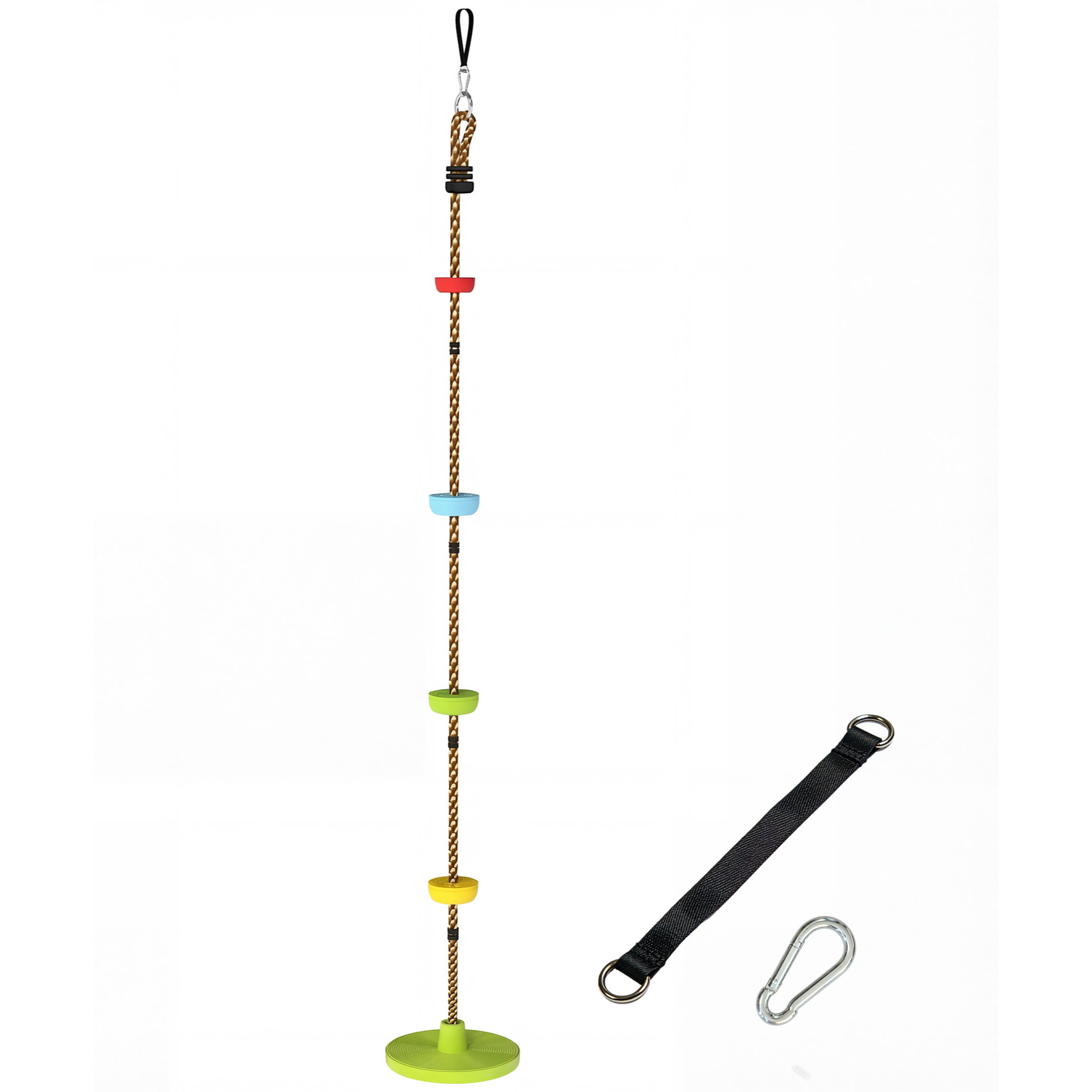 Corde d'escalade balancoire plateformes et siège disque PE vert