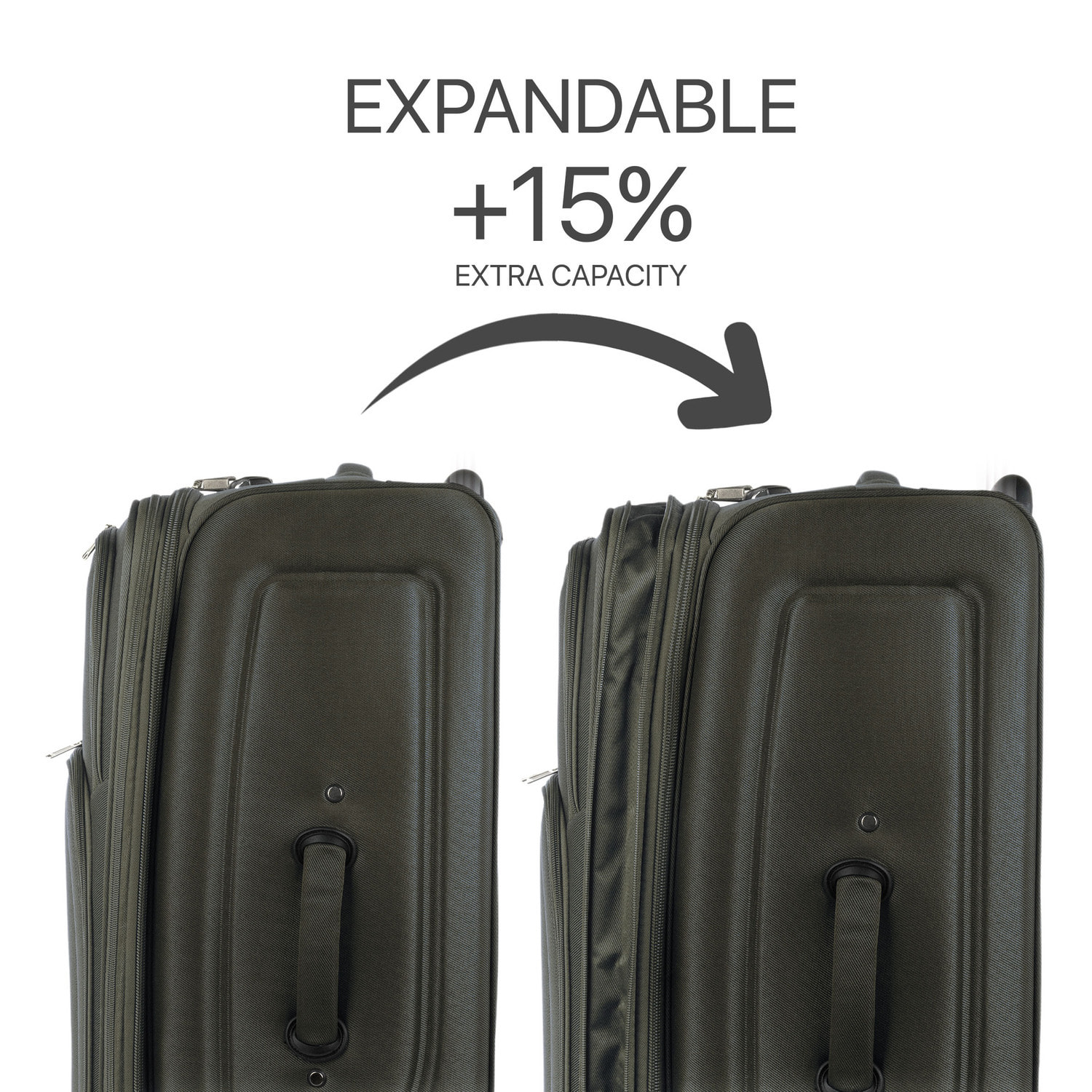 Juego De Maletas Semi-Rígidas Eva Itaca Bergamo Gris