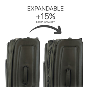 Juego De Maletas Semi-Rígidas Eva Itaca Bergamo Gris