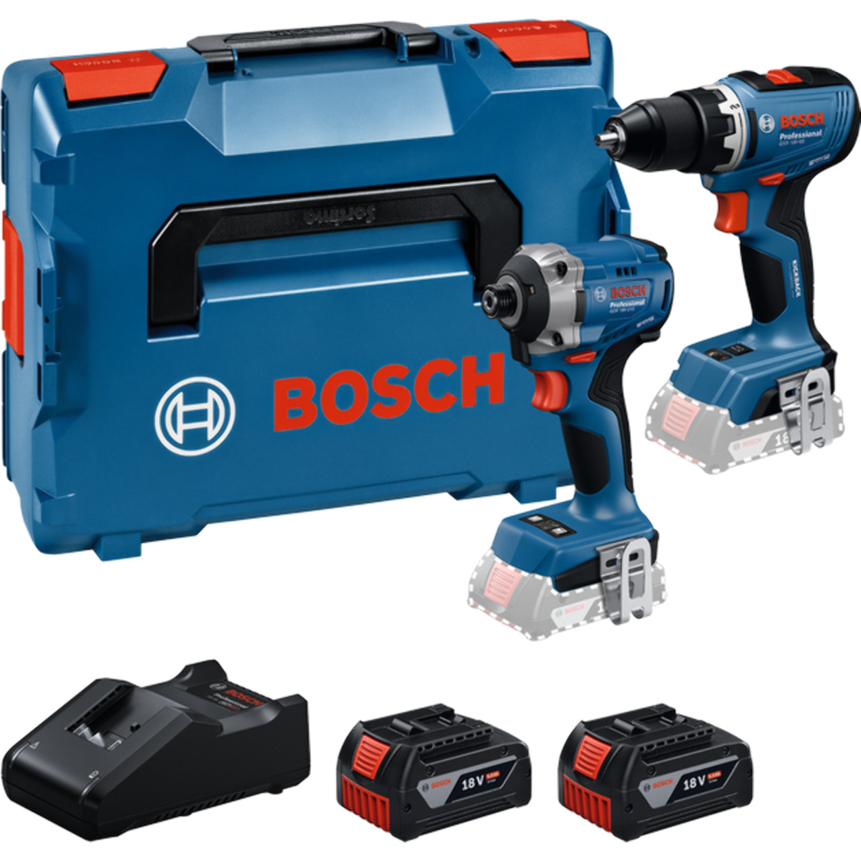Combo Kit 2 outils 18 V GSR + GDR + 2x GBA 5.0 Ah + GAL 18V-40 Professional - BOSCH - 0615A50090