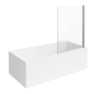 Baignoire droite Collaro 170 x 75cm Blanc mat  vidage et trop plein blanc mat + Pare bain droite AURYS Raywall
