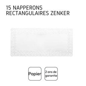 Lot de 15 napperons papier rectangulaires pour cakes Zenker