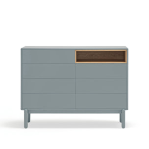 Cómoda Corvo 7 cajones gris perla