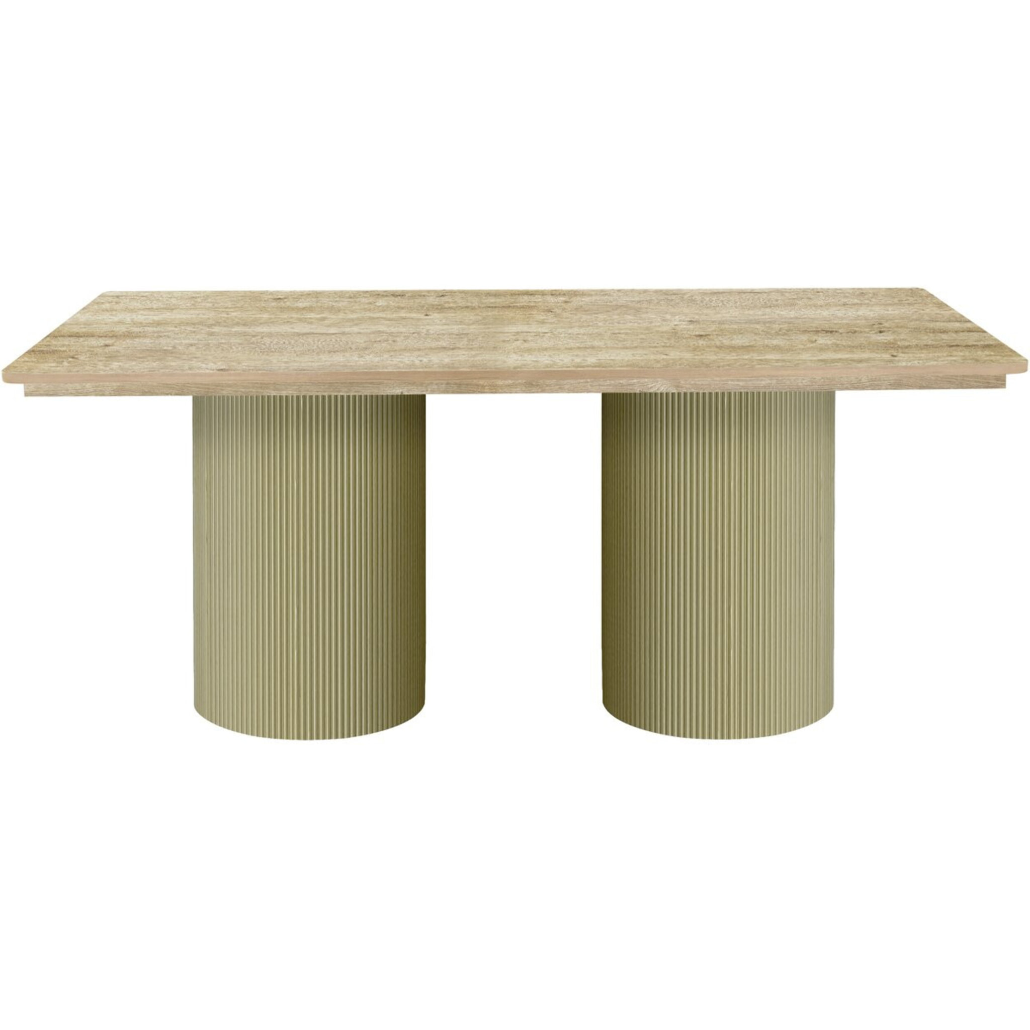 Table à manger ovale en bois "Zénith" - 180 cm - 8 places - Beige