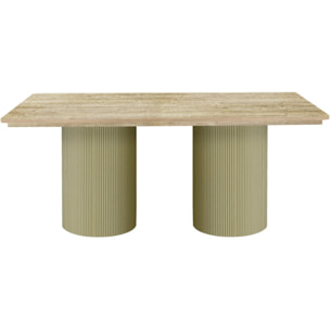 Table à manger ovale en bois "Zénith" - 180 cm - 8 places - Beige