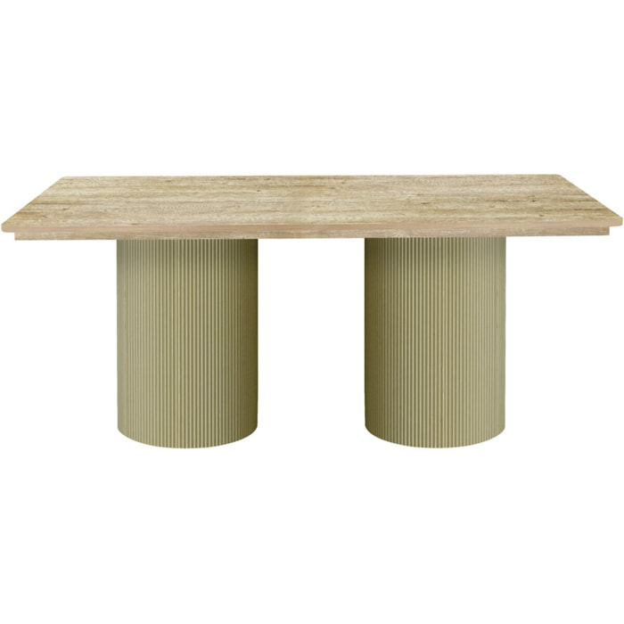 Table à manger ovale en bois "Zénith" - 180 cm - 8 places - Beige