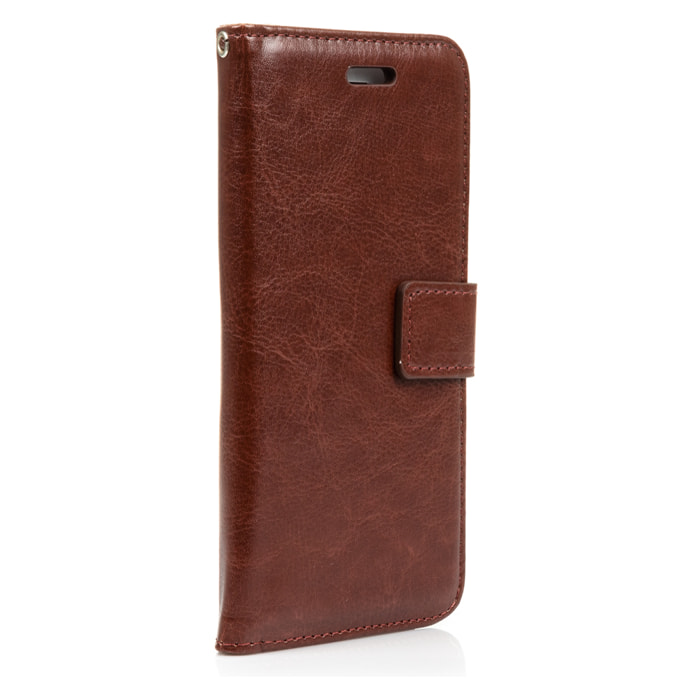 DAM Custodia Folio in ecopelle con chiusura magnetica per iPhone 7/8 7x2x14 cm. colore marrone