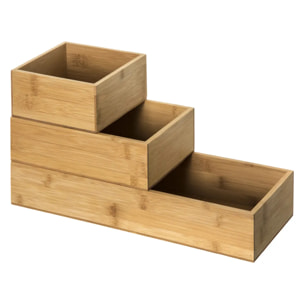 3 organiseurs empilables bambou