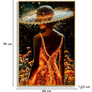 STAMPA DECORATA SU TELA LACCATA C/CORNICE ILLUMY -B- CM 62X3,5
X92