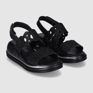 Sandalias de Piel - Negro - Tacón: 3 cm