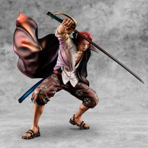 One Piece Statua Shanks con Capelli Rossi Edizione P.o.p 21 Cm Megahouse