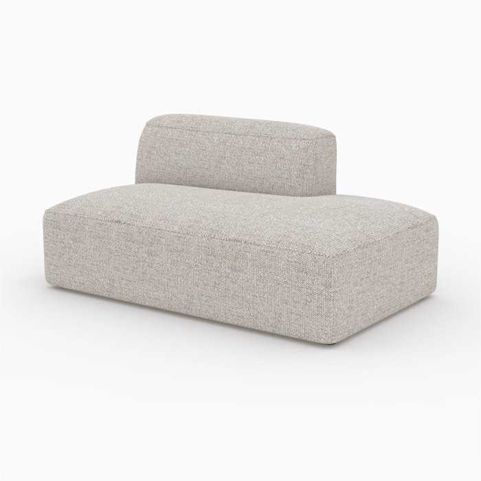 Méridienne dossier à gauche pour canapé modulable en tissu beige - Hestia