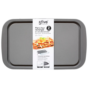 Plat rectangulaire couvercle silicone 29x18cm "KeepEat"