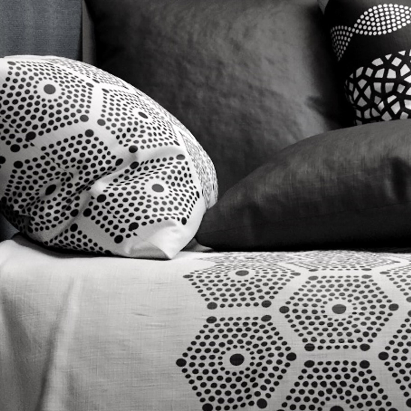 Parure housse de couette coton noir