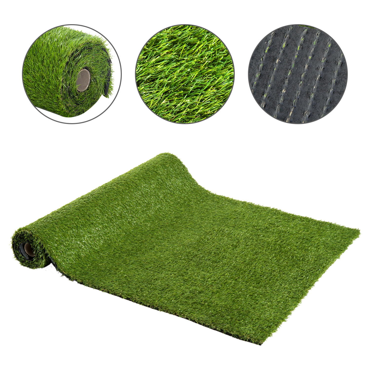 Gazon synthétique artificiel moquette extérieure intérieure 3L x 1l m herbes hautes denses 2,5 cm vert