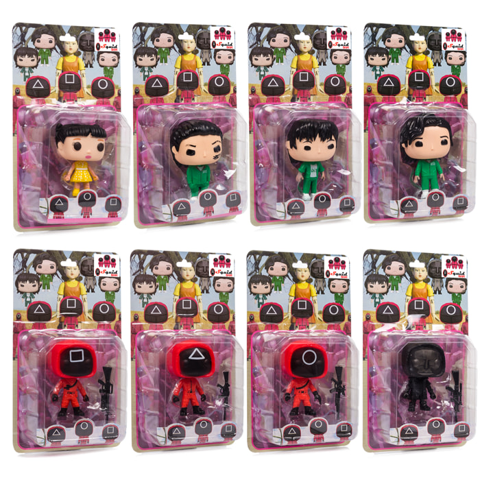 Figuras Squid Pop 10cm. 8 modelos surtidos en blister individual.